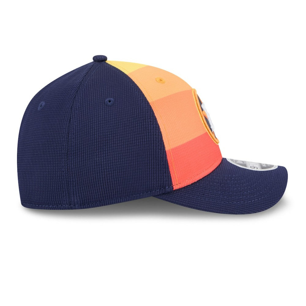 Houston Astros 2025 Batting Practice 9FORTY M-Crown Adjustable Hat Navy/Orange | New Era