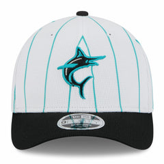 Miami Marlins 2025 Batting Practice 9FORTY M-Crown Adjustable Hat White/Black | New Era