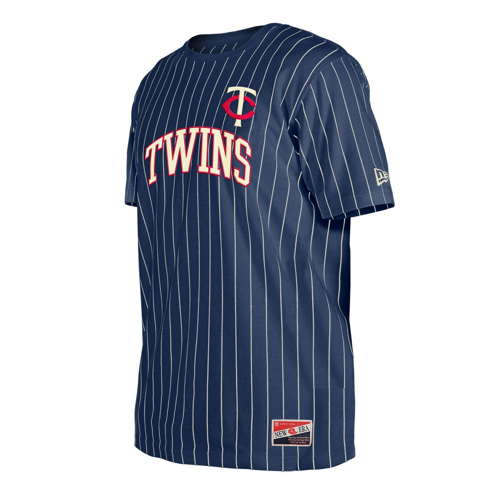 Minnesota Twins Throwback Pinstripe T-Shirt Navy | New Era