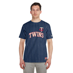 Minnesota Twins Throwback Pinstripe T-Shirt Navy | New Era