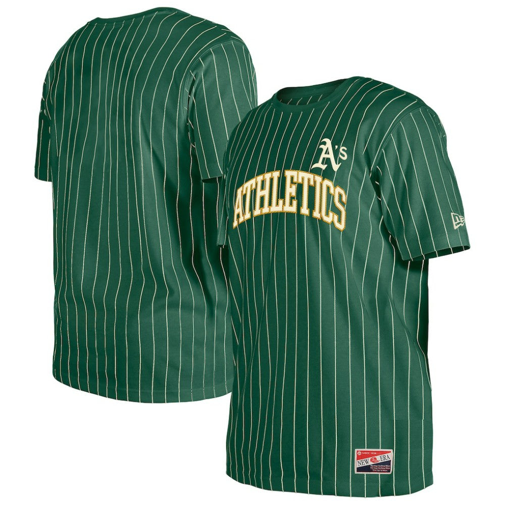 Athletics Throwback Pinstripe T-Shirt Green | New Era