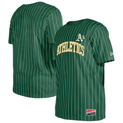 Athletics Throwback Pinstripe T-Shirt Green | New Era