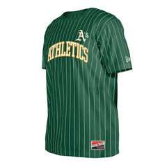 Athletics Throwback Pinstripe T-Shirt Green | New Era