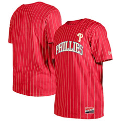 Philadelphia Phillies Throwback Pinstripe T-Shirt Red | New Era