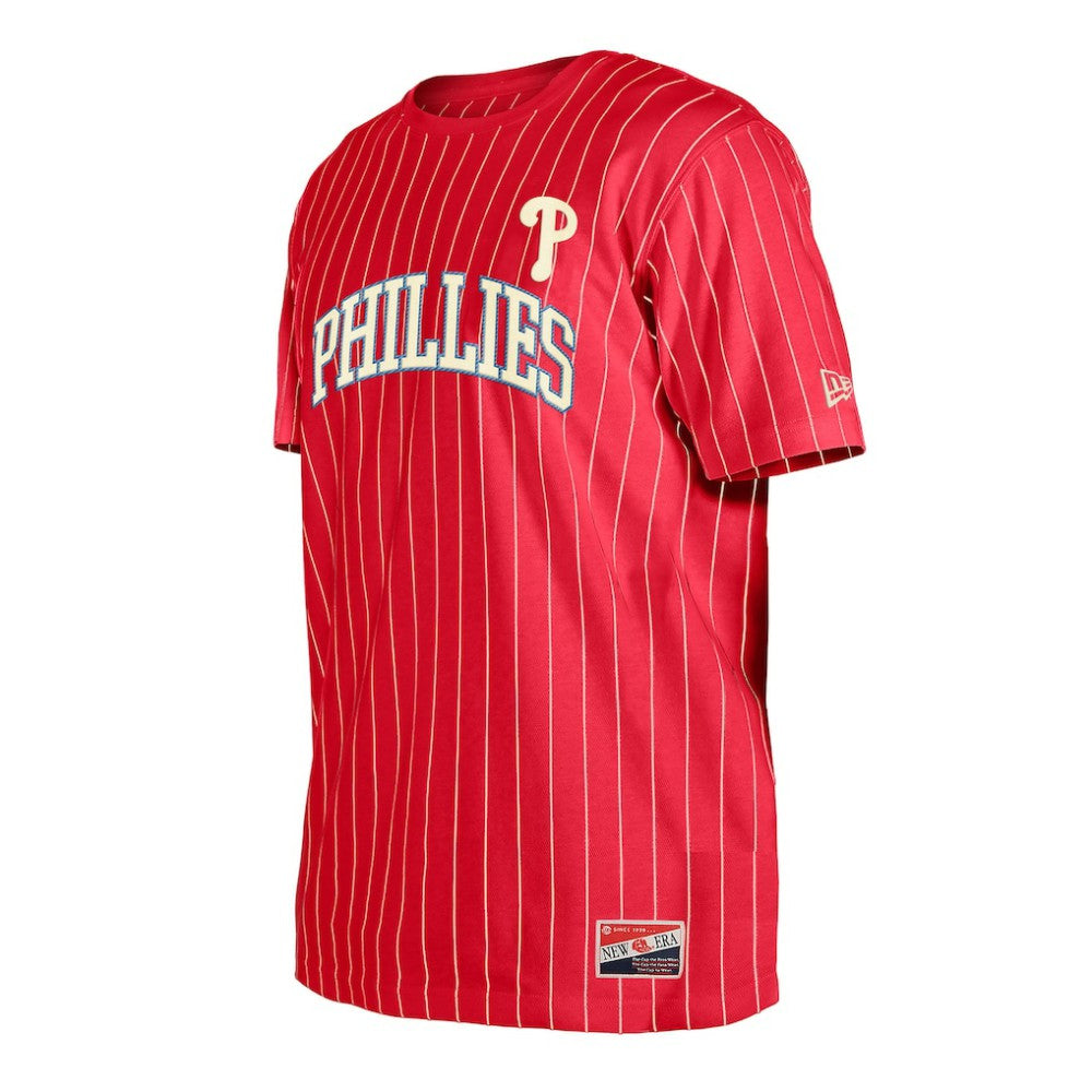 Philadelphia Phillies Throwback Pinstripe T-Shirt Red | New Era