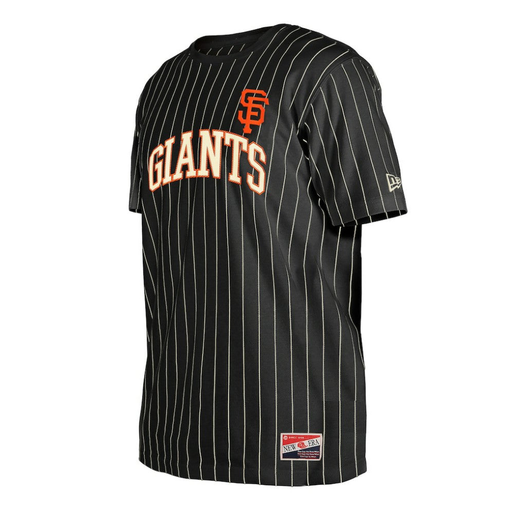 San Francisco Giants Throwback Pinstripe T-Shirt Black | New Era