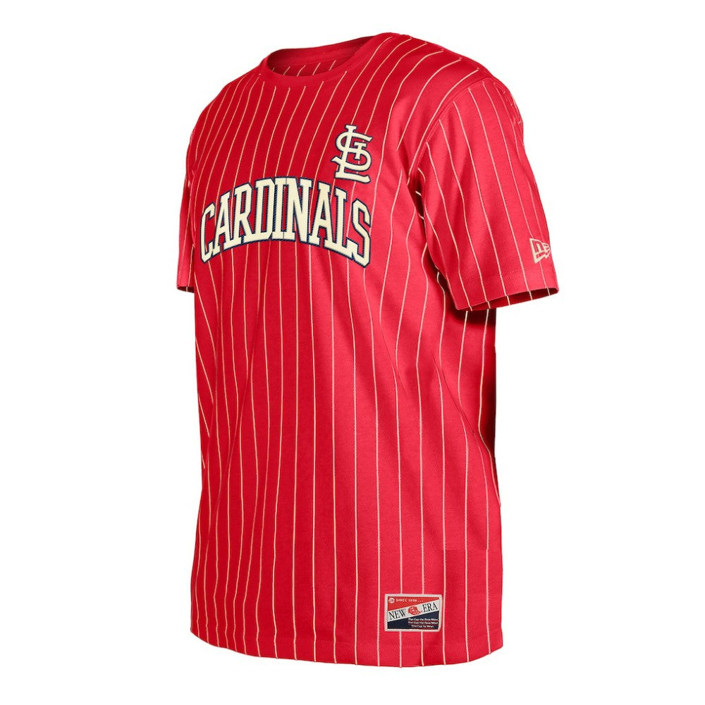 St. Louis Cardinals Throwback Pinstripe T-Shirt Red | New Era