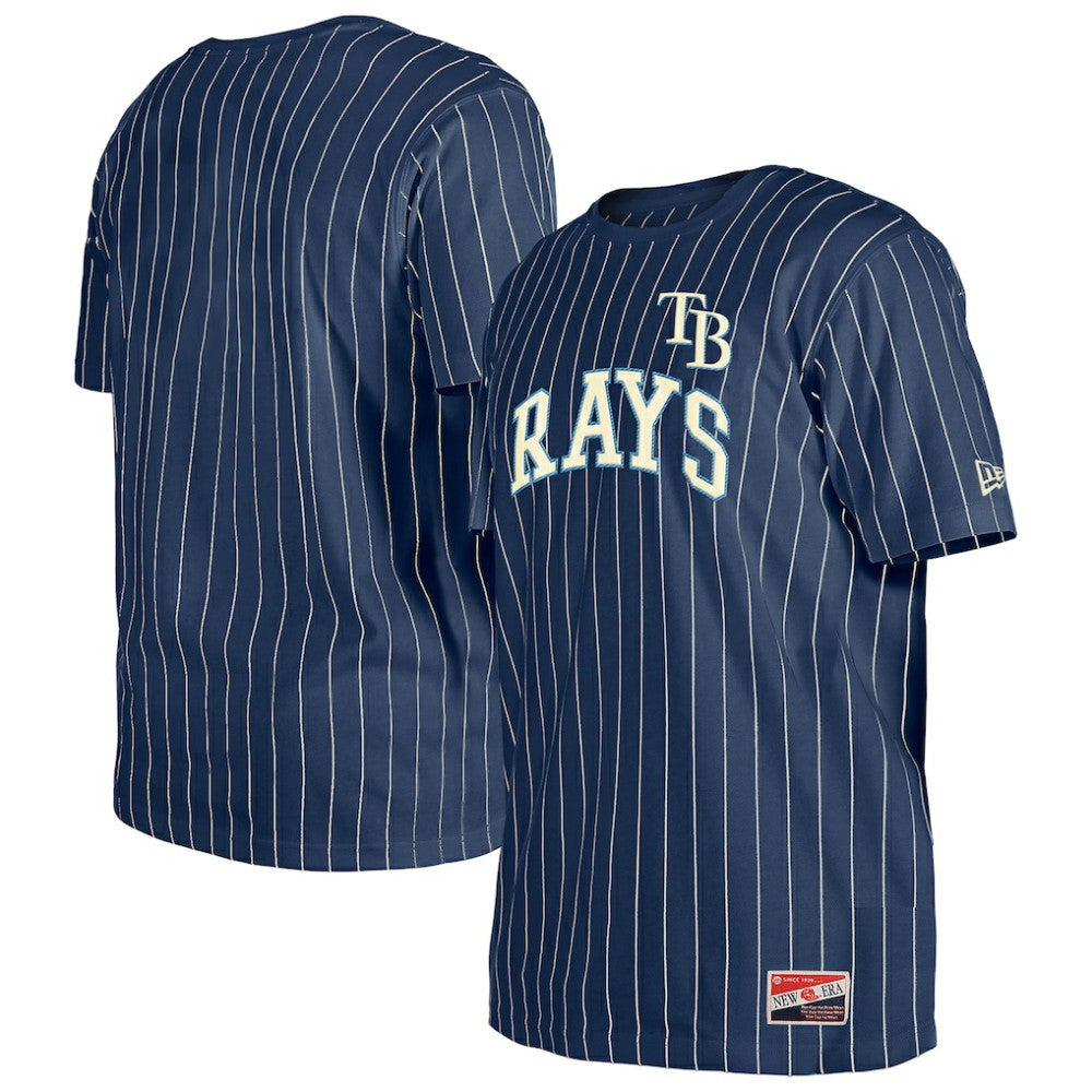 Tampa Bay Rays Throwback Pinstripe T-Shirt Navy | New Era