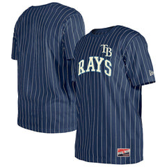 Tampa Bay Rays Throwback Pinstripe T-Shirt Navy | New Era