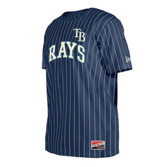 Tampa Bay Rays Throwback Pinstripe T-Shirt Navy | New Era