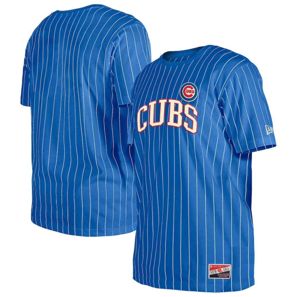 Chicago Cubs Throwback Pinstripe T-Shirt Royal | New Era