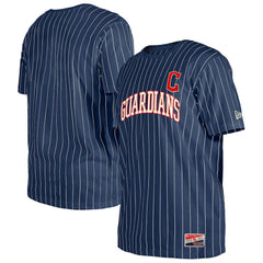 Cleveland Guardians Throwback Pinstripe T-Shirt Navy | New Era