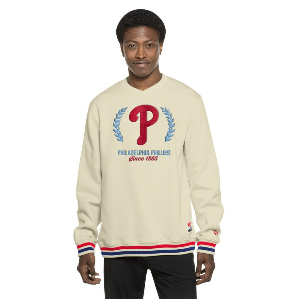 Philadelphia Phillies Throwback Pullover Sweatshirt Cream | New Era