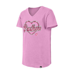 Florida Panthers New Era Girl's Youth Flip Sequin V-Neck T-Shirt Pink
