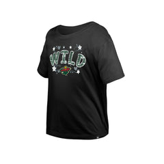 Minnesota Wild New Era Girl's Youth Flip Sequin T-Shirt Black