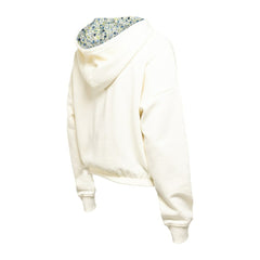 Pittsburgh Penguins New Era Women's Glam Game Quarter-Zip Cropped Floral Hoodie Pullover Cream