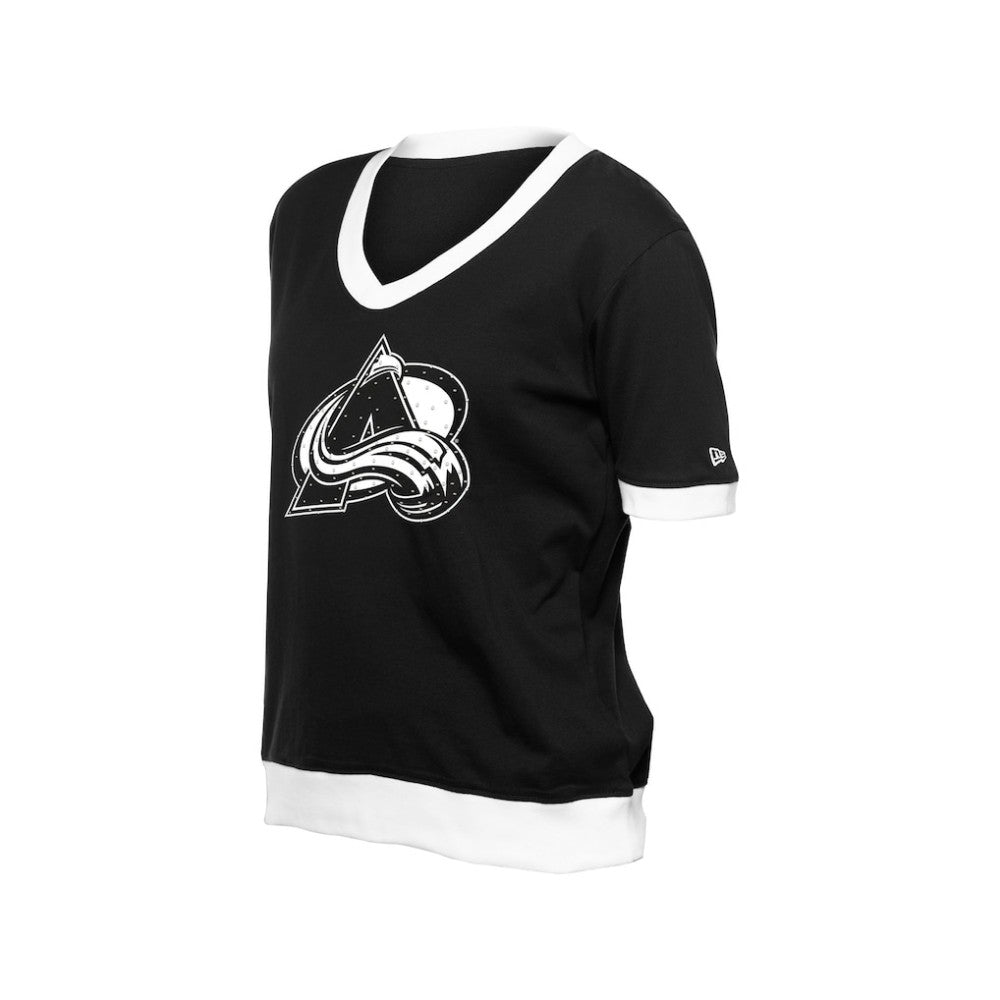 Colorado Avalanche New Era Women's Game Day Rhinestuds T-Shirt Black