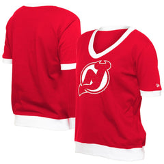 New Jersey Devils New Era Women's Game Day Rhinestuds T-Shirt Red