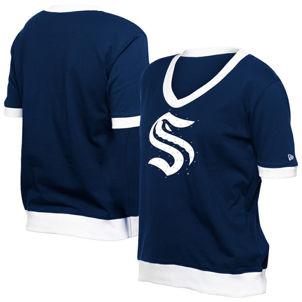 Seattle Kraken New Era Women's Game Day Rhinestuds T-Shirt Deep Sea Blue