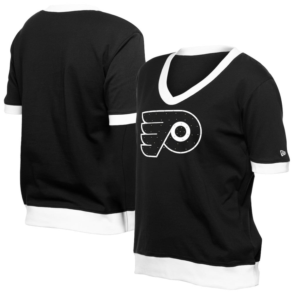 Philadelphia Flyers New Era Women's Game Day Rhinestuds T-Shirt Black