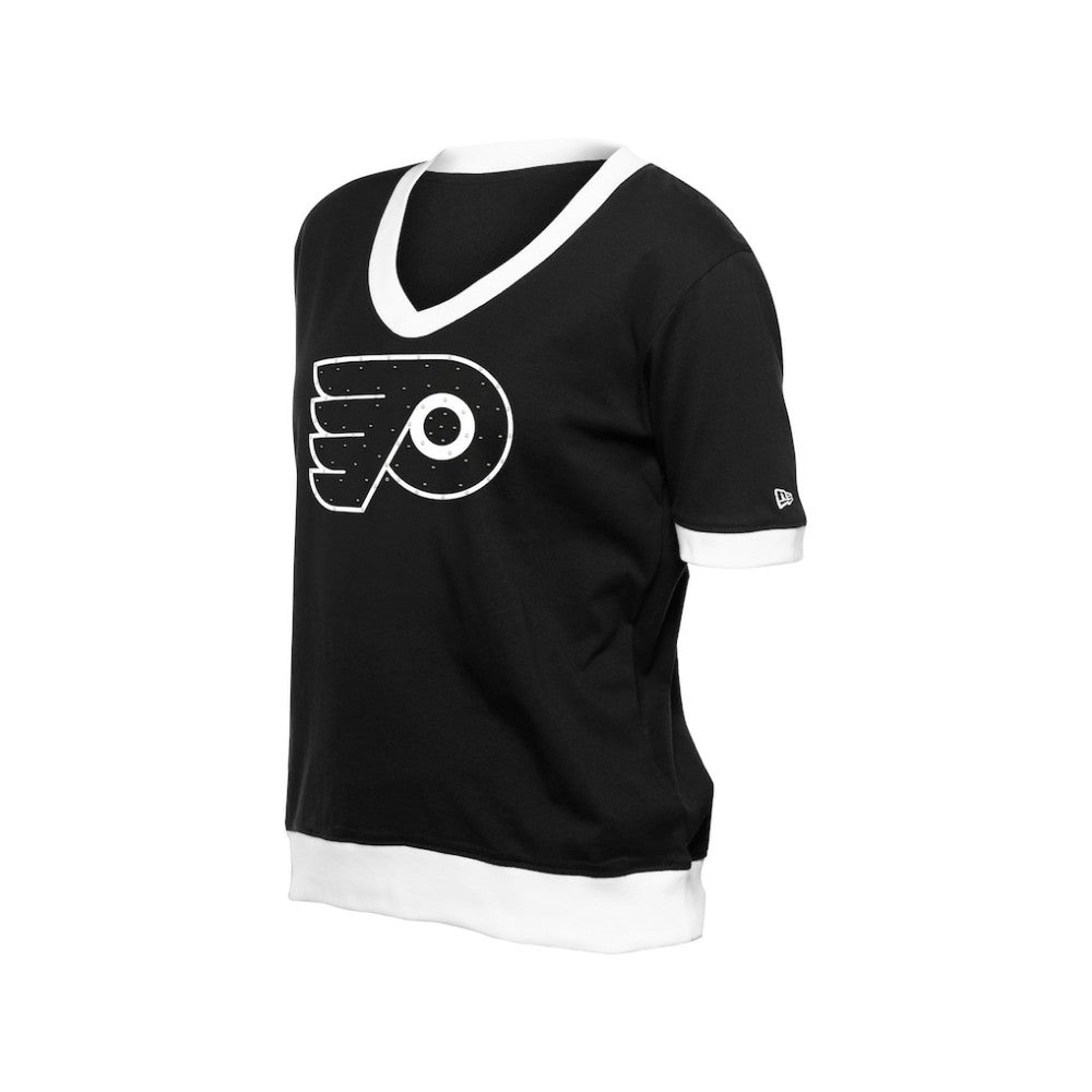 Philadelphia Flyers New Era Women's Game Day Rhinestuds T-Shirt Black