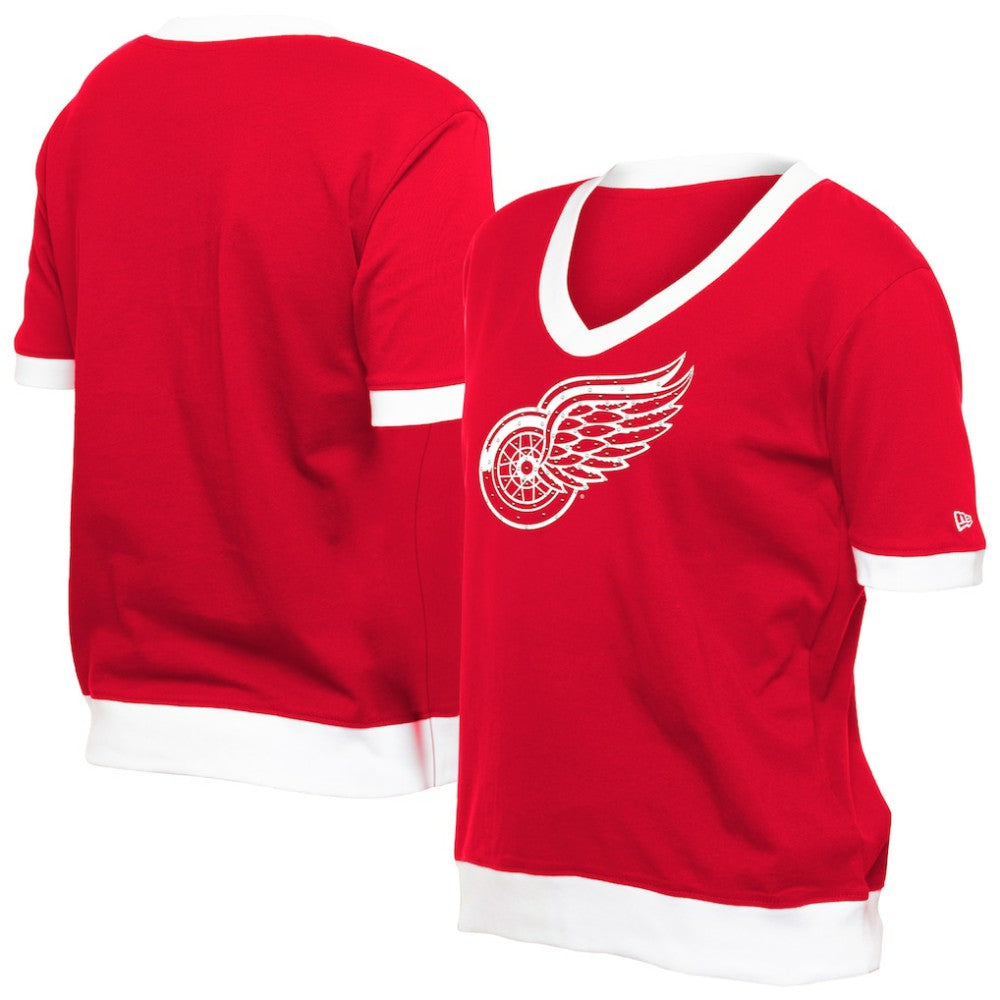 Detroit Red Wings New Era Women's Game Day Rhinestuds T-Shirt Red