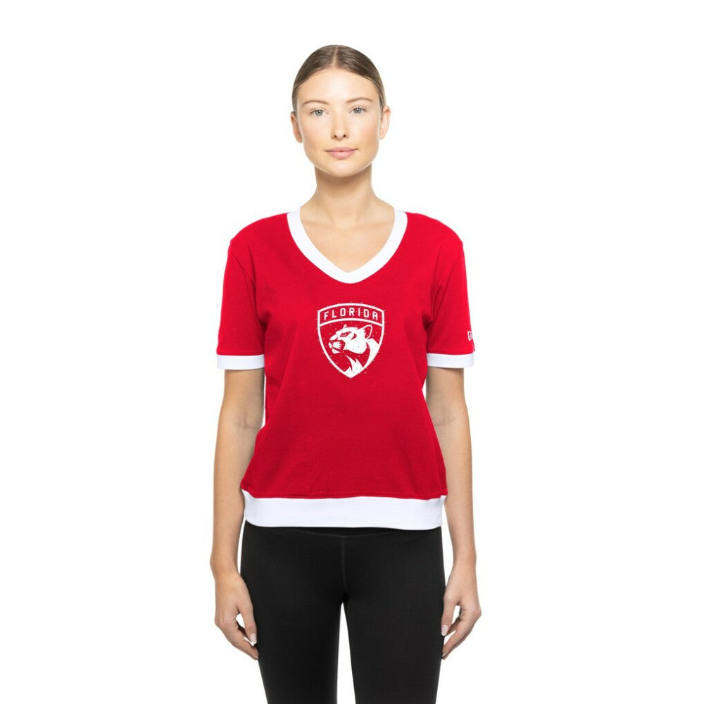 Florida Panthers New Era Women's Game Day Rhinestuds T-Shirt Red