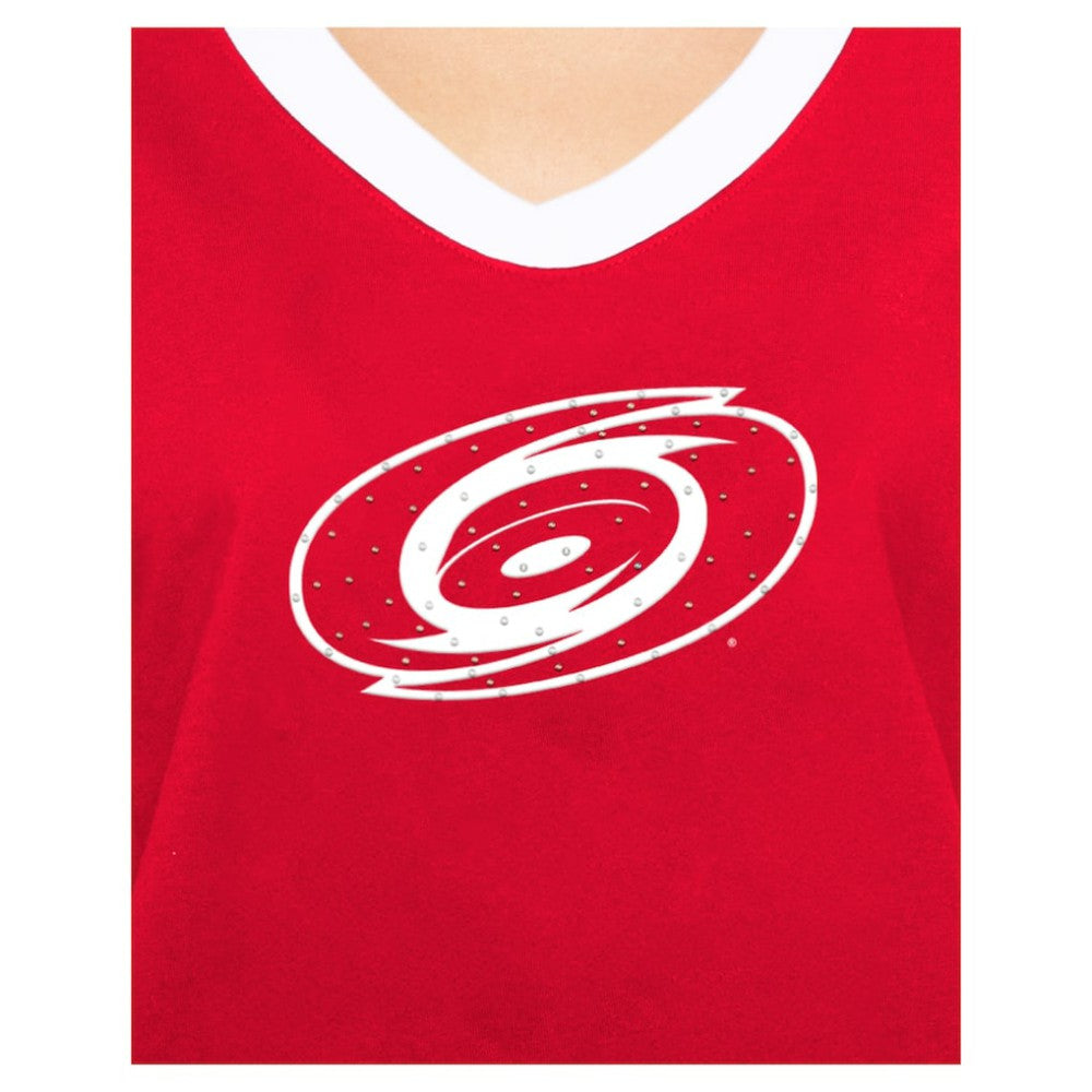Carolina Hurricanes New Era Women's Game Day Rhinestuds T-Shirt Red