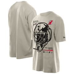 New Jersey Devils New Era Goalie Mask T-Shirt Tan