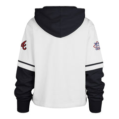 Atlanta Braves Women's Trifecta Shortstop Cropped Pullover Hoodie White | 47 brand