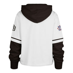 San Diego Padres Women's Trifecta Shortstop Cropped Pullover Hoodie White | 47 brand