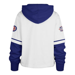 Chicago Cubs Women's Trifecta Shortstop Cropped Pullover Hoodie White | 47 brand