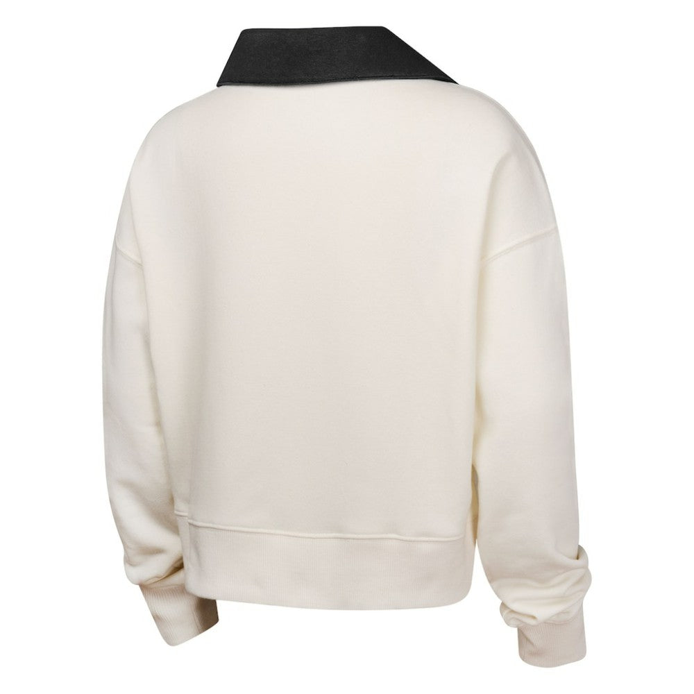 San Francisco Giants Girls Youth Ballpark Hit Collared V-Neck Pullover Sweatshirt White