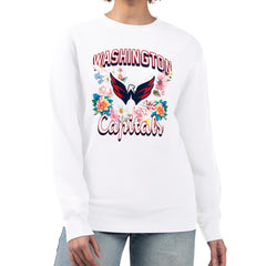 Washington Capitals G-III 4Her by Carl Banks Women's Flower Logo Pullover Sweatshirt White