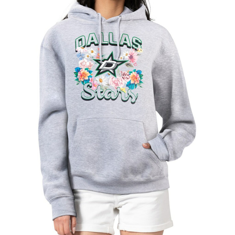 Dallas Stars G-III 4Her by Carl Banks Women's Flower Logo Pullover Hoodie Heather Gray