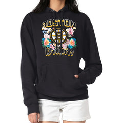 Boston Bruins G-III 4Her by Carl Banks Women's Flower Logo Pullover Hoodie Black