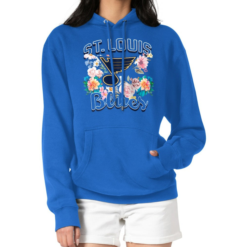 St. Louis Blues G-III 4Her by Carl Banks Women's Flower Logo Pullover Hoodie Blue