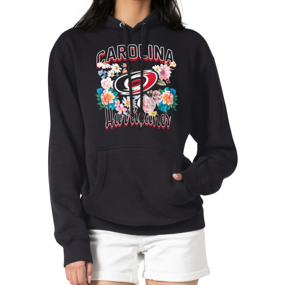 Carolina Hurricanes G-III 4Her by Carl Banks Women's Flower Logo Pullover Hoodie Black