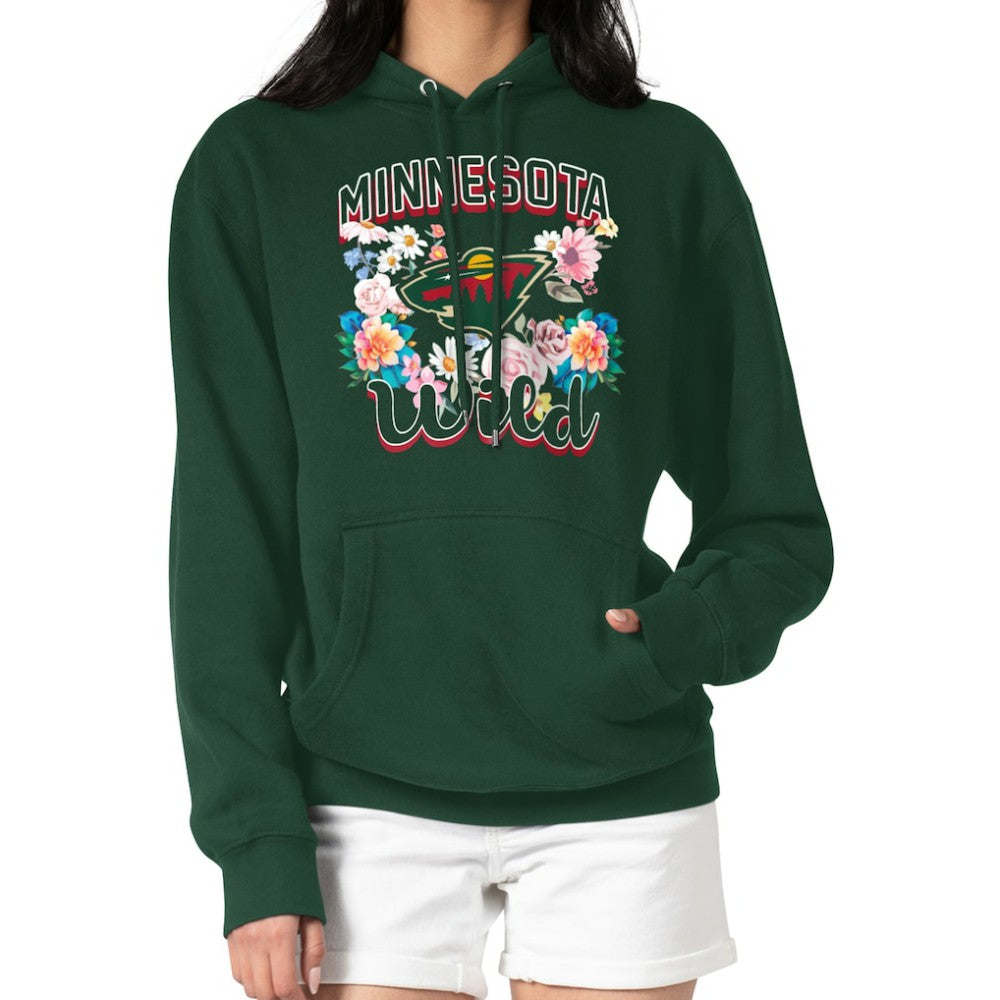 Minnesota Wild G-III 4Her by Carl Banks Women's Flower Logo Pullover Hoodie Green