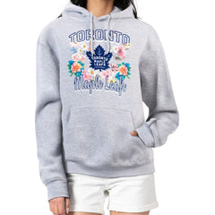 Toronto Maple Leafs G-III 4Her by Carl Banks Women's Flower Logo Pullover Hoodie Heather Gray