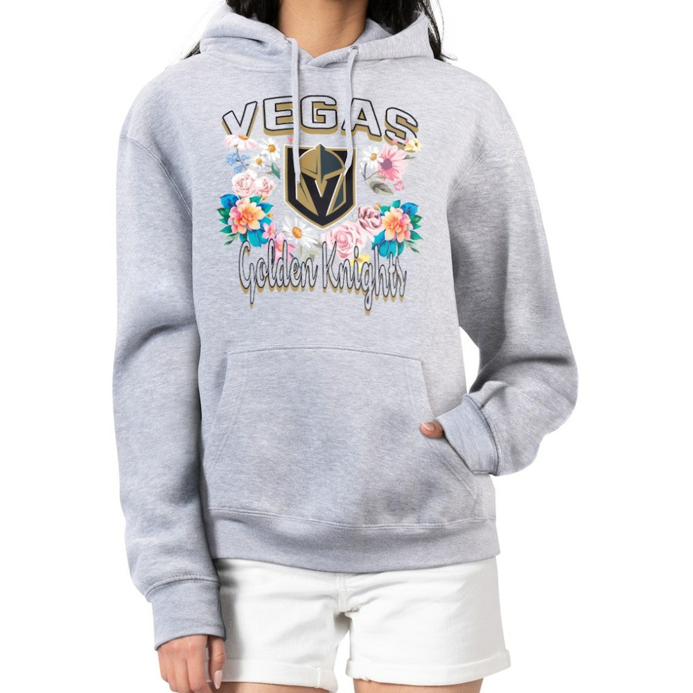 Vegas Golden Knights G-III 4Her by Carl Banks Women's Flower Logo Pullover Hoodie Heather Gray