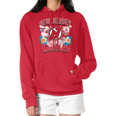 New Jersey Devils G-III 4Her by Carl Banks Women's Flower Logo Pullover Hoodie Red