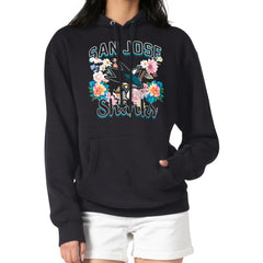 San Jose Sharks G-III 4Her by Carl Banks Women's Flower Logo Pullover Hoodie Black