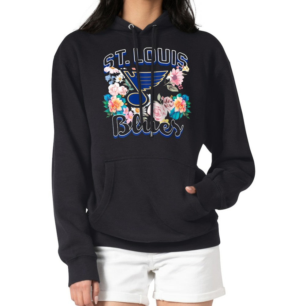St. Louis Blues G-III 4Her by Carl Banks Women's Flower Logo Pullover Hoodie Black
