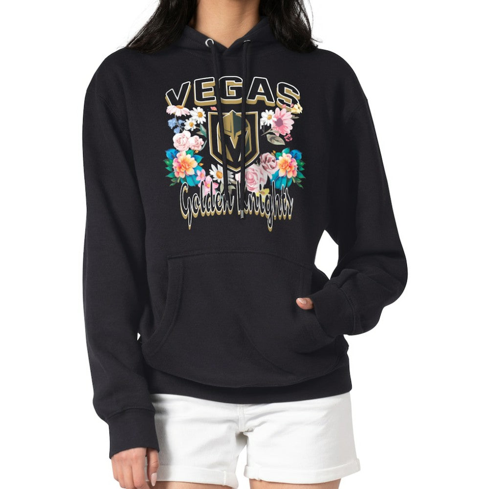 Vegas Golden Knights G-III 4Her by Carl Banks Women's Flower Logo Pullover Hoodie Black
