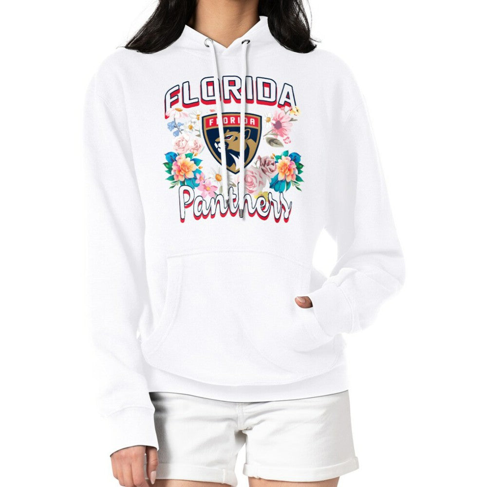 Florida Panthers G-III 4Her by Carl Banks Women's Flower Logo Pullover Hoodie White