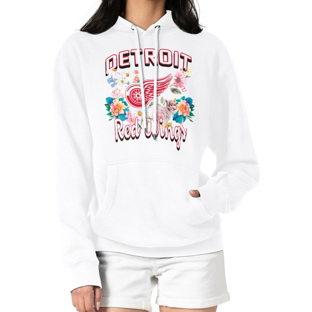 Detroit Red Wings G-III 4Her by Carl Banks Women's Flower Logo Pullover Hoodie White