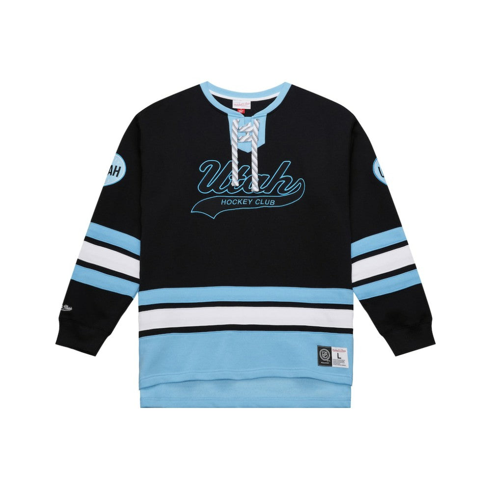 Utah Hockey Club Mitchell & Ness Heritage Lace-Up Pullover Sweatshirt Black
