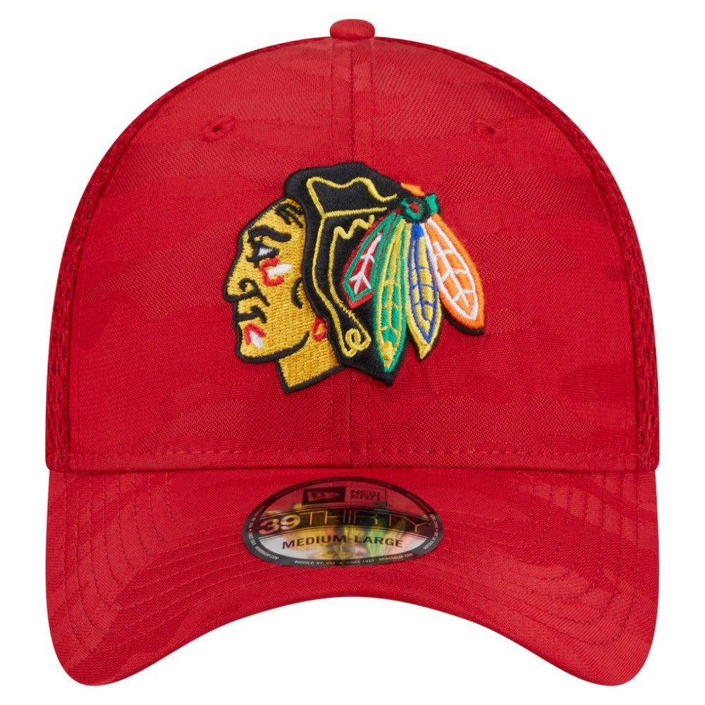 Chicago Blackhawks New Era Active Subtle Camo 39THIRTY Flex Hat Red