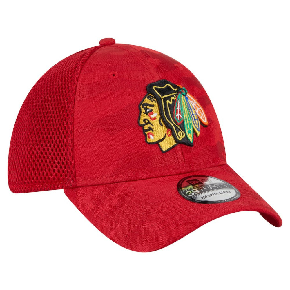 Chicago Blackhawks New Era Active Subtle Camo 39THIRTY Flex Hat Red